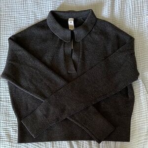 NWOT Lululemon charcoal gray merino /cotton ribbed sweater women’s size S